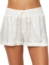 Pj Harlow Mikel Satin Sleep Boxer Shorts In Pearl