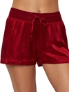Pj Harlow Mikel Satin Sleep Boxer Shorts In Red