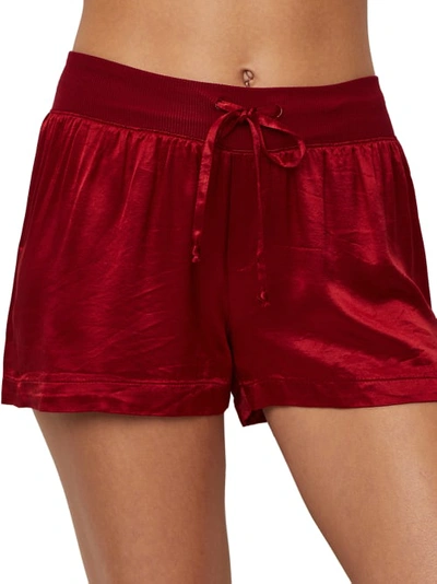 Pj Harlow Mikel Satin Sleep Boxer Shorts In Red