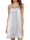 Pj Harlow Lindsay Satin Nightgown In Dark Silver