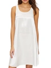 Pj Harlow Lindsay Satin And Rib Nightgown In Pearl