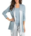 Pj Harlow Shelby Swing Lounge Jacket With Silk Collar In Morning Blue