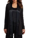 Pj Harlow Shelby Swing Lounge Jacket With Silk Collar In Black