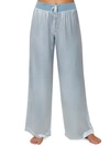 Pj Harlow Jolie Satin Crop Lounge Pants In Morning Blue