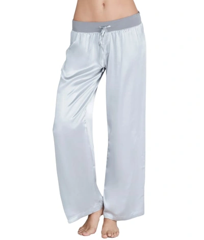 Pj Harlow Jolie Satin Lounge Pants In Silver