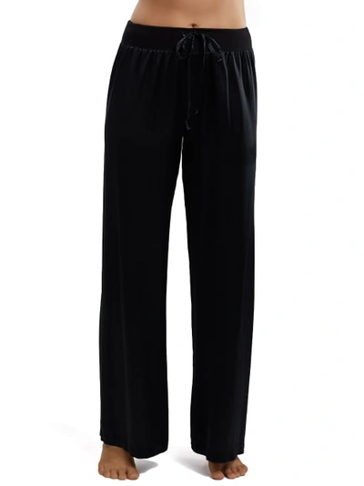 Pj Harlow Jolie Satin Crop Lounge Pants In Black