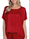 Pj Harlow Roxxy Satin Lounge Top In Red