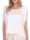 Pj Harlow Roxxy All Satin Tee In Pearl In Blush