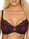 Pour Moi Amour Lace Bra In Black,scarlet