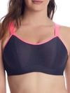 Pour Moi Jenn Convertible High Impact Underwire Sports Bra In Grey,hot Pink