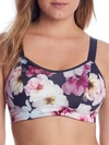 Pour Moi Fuller Bust Energy Underwire Lightly Padded Convertible Sports Bra In Graphic Floral-multi In Charcoal