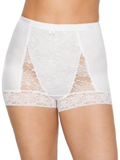 Rhonda Shear Pin-up Lace Tummy Control High-waist Boyshort In White
