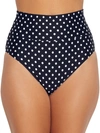 Sunsets Black Dot Fold-over High-waist Bikini Bottom In Black Dot