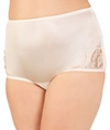 Vanity Fair Perfectly Yours Lace Nouveau Nylon Brief Underwear 13001, Extended Sizes Available In Fawn