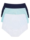 Vanity Fair Lace Nouveau Brief 3-pack In Navy,teal,white