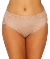 Vanity Fair Flattering Lace Hi-cut Brief In Honey Dot Print