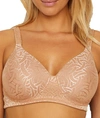 Vanity Fair Body Shine Wire-free T-shirt Bra In Honey Beige Jacquard