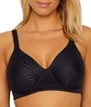 Vanity Fair Body Shine Wire-free T-shirt Bra In Black Jacquard