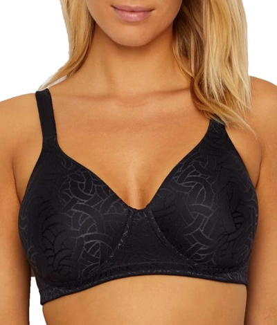 Vanity Fair Body Shine Wire-free T-shirt Bra In Black Jacquard