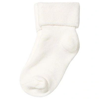 Mp Off-white Terry Bamboo Ankle Baby Socks In Cream