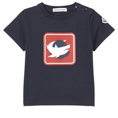 Moncler Kids' Navy Maglia T-shirt In Blue