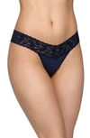 Hanky Panky Supima Cotton Low Rise Thong In Navy