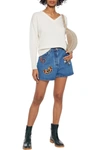 VALENTINO BEAD-EMBELLISHED DENIM SHORTS,3074457345624499159