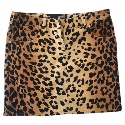 Pre-owned Moschino Love Velvet Mini Skirt In Brown