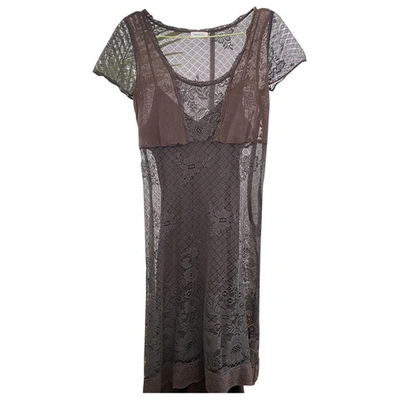 Pre-owned Max & Co Silk Mid-length Dress In Brown