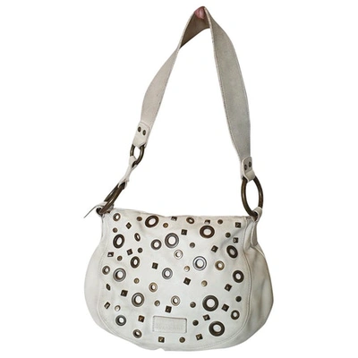 Pre-owned Anna Molinari Leather Handbag In Ecru