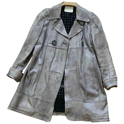 Pre-owned Oakwood Leather Coat In Grey