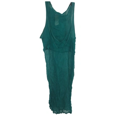 Pre-owned Max & Co Silk Mid-length Dress In Green
