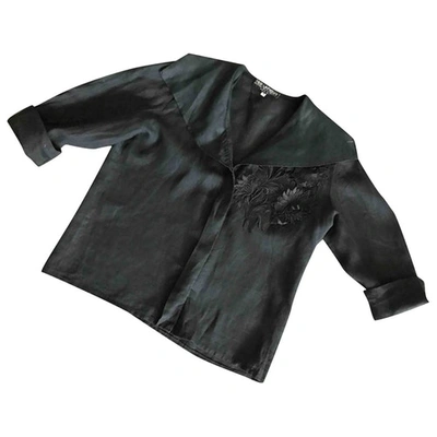 Pre-owned Ted Lapidus Linen Blouse In Black
