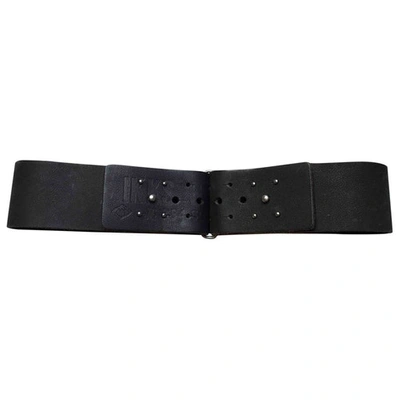 Pre-owned Ikks Leather Belt In Black