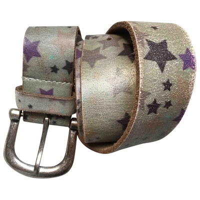Pre-owned Ikks Leather Belt In Grey