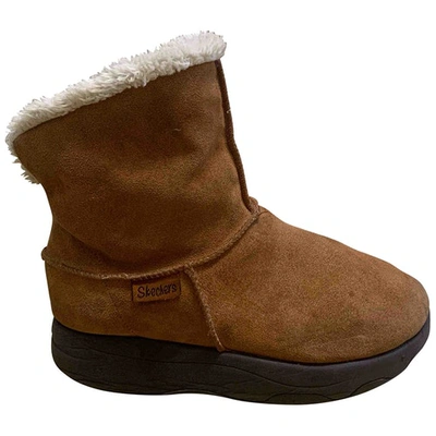 Pre-owned Skechers Boots In Brown