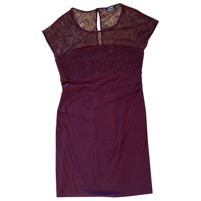 Pre-owned Max & Co Lace Mini Dress In Burgundy