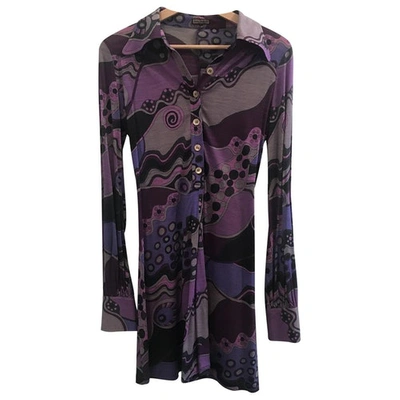 Pre-owned Maliparmi Wool Mid-length Dress In Purple