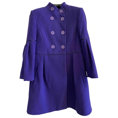 Pre-owned Byblos Wool Coat In Purple