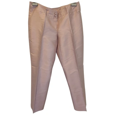 Pre-owned Max & Co Silk Chino Pants In Pink