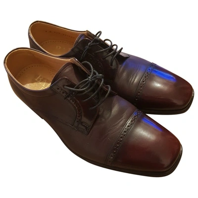 Pre-owned Barker Leather Flats In Brown