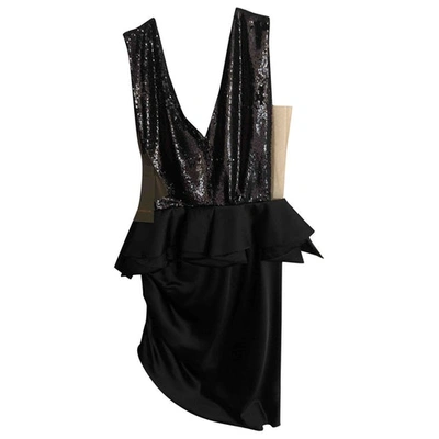 Pre-owned Simona Corsellini Glitter Mid-length Dress In Black