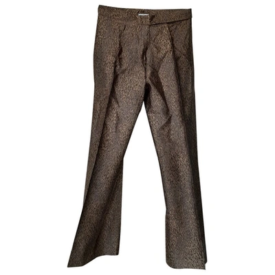 Pre-owned Anna Molinari Large Pants In Brown