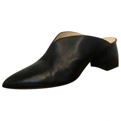 Pre-owned Chiarini Bologna Leather Sandals In Black