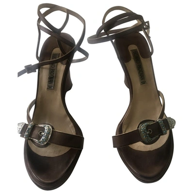 Pre-owned Luciano Padovan Leather Sandals In Brown