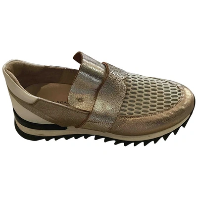 Pre-owned Guido Sgariglia Leather Trainers In Gold