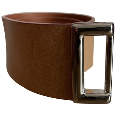 Pre-owned Max & Co Leather Belt In Camel