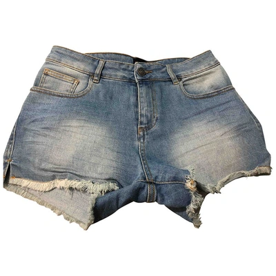 Pre-owned Berenice Blue Cotton - Elasthane Shorts