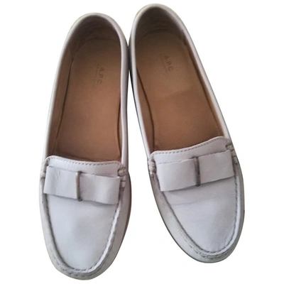 Pre-owned Apc Leather Flats In Beige