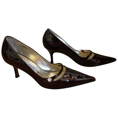 Pre-owned Luciano Padovan Patent Leather Heels In Brown